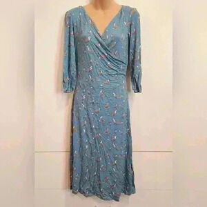 Blue Platypus Women's Blue Bamboo Fox Dress Size Small